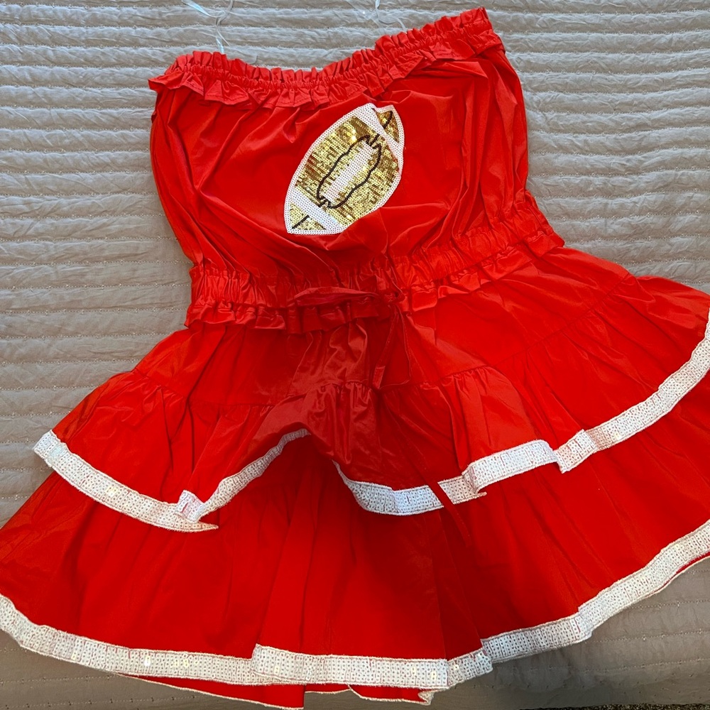 Red mini football dress